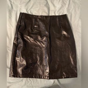 Faux leather mini skirt